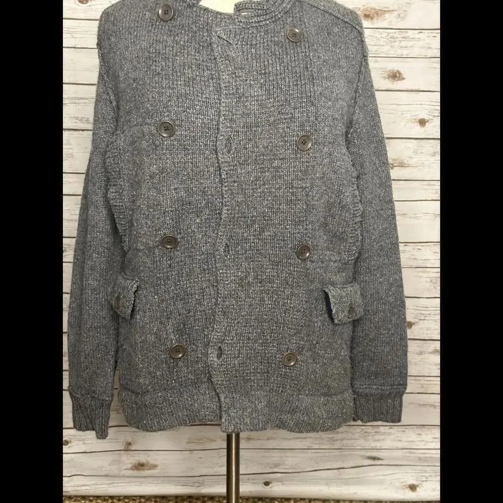 Banana Republic Heritage classic grey alpaca/wool sweater peacoat Size Large